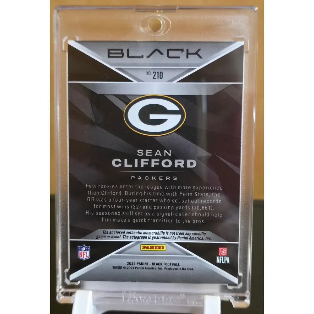 2023 Panini Black RC Sean Clifford Patch Auto (No#179/199)